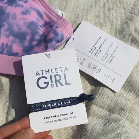 Athleta girls swimsuit top NEW size 12 pink purple swim free spirit bikini - Picture 10 of 10